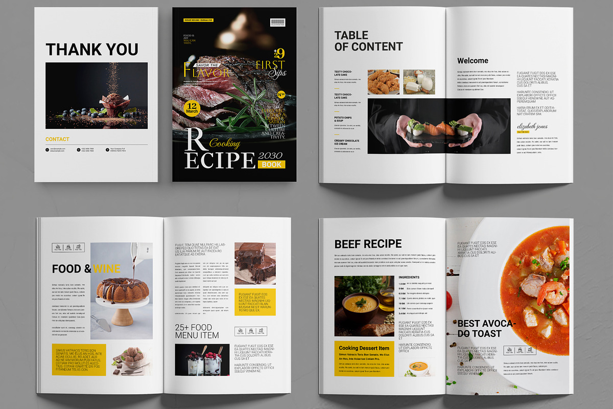 Cook Book Magazine Template preview 2