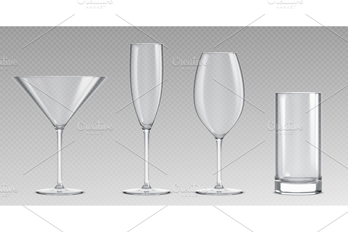 Empty glass collection, a Food Illustration by art PVP - market