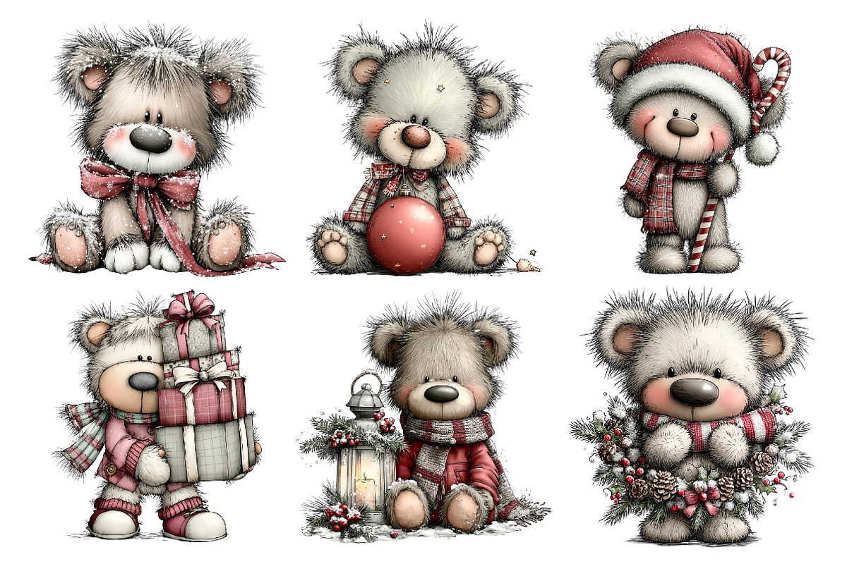 Whimsical Christmas Teddy Bear PNG, an Animal Illustration by Creative Art (Photo 5 of 6)