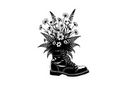 Floral Boot Silhouette Bundle, an Illustration by Gaye Art (Thumbnail 17 of 31)