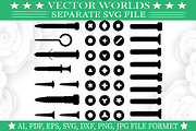 Bolt Screw SVG, Bolt Screws SVG, an Object Graphic by VectorWorlds (Thumbnail 3 of 3)