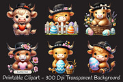 Easter Day Highland Cow Clipart, an Illustration by RobertsArt (Thumbnail 7 of 7)
