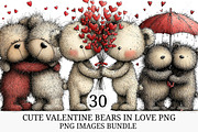 Cute Valentine Bears in Love PNG, an Illustration by Craft Nest (Thumbnail 1 of 7)