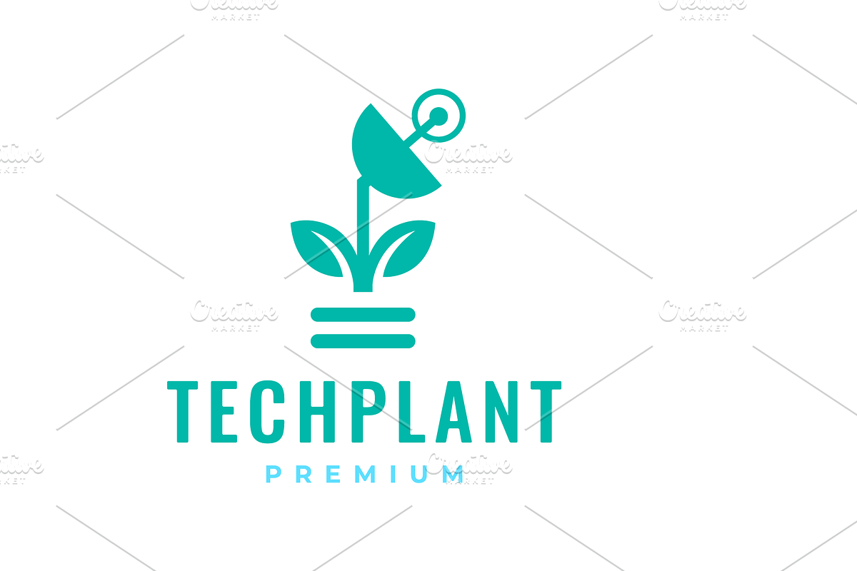 plant flower technology signal logo, a Branding & Logo Template by devastd