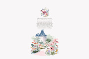 whimsical watercolor castle clipart, a Decorative Illustration by Patishop Art (Thumbnail 8 of 10)