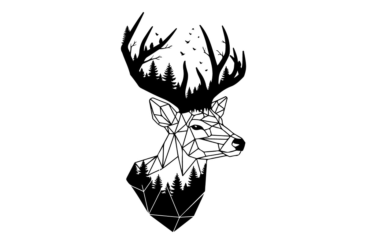 Deer Antler Silhouette Bundle, an Object Illustration by yasushie (Photo 7 of 31)