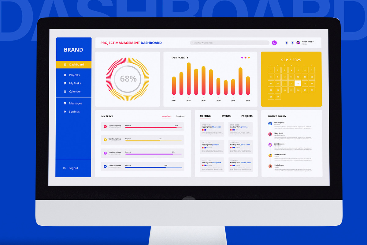Project Management Dashboard UI, an UI Kit Template by CreativeShaper (Photo 3 of 3)