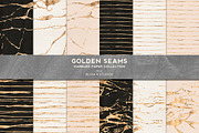 Golden Seams Marbled & Striped Paper, a Pattern Graphic by Blixa 6 Studios (Thumbnail 1 of 5)