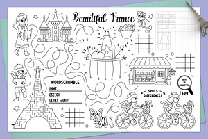 Beautiful France Coloring Playmats