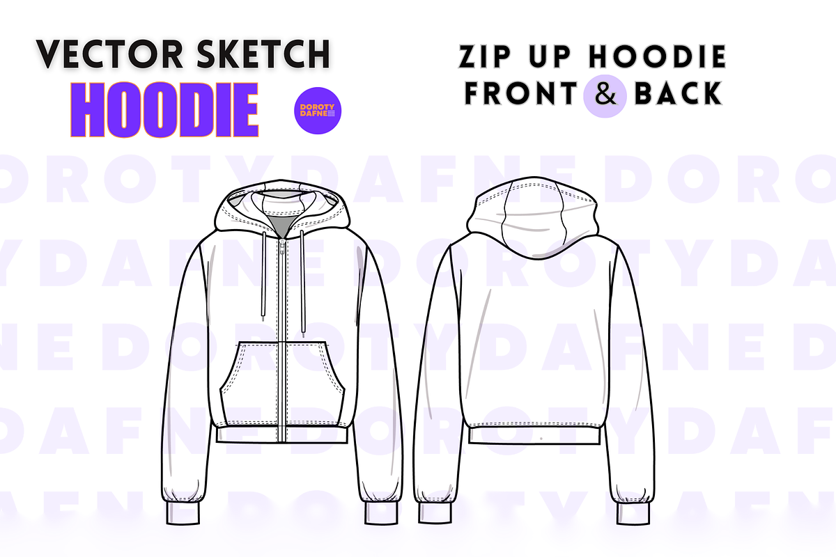 Zip Up Hoodie, an Apparel Mockup by Doroty Dafne Designs (Photo 2 of 7)