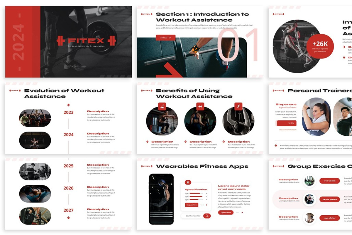 Fitex - Workout Keynote Template, a Presentation Template by SlideFactory (Photo 2 of 4)