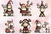 Santa Reindeer Christmas Clipart, an Animal Illustration by SVGArt (Thumbnail 3 of 9)