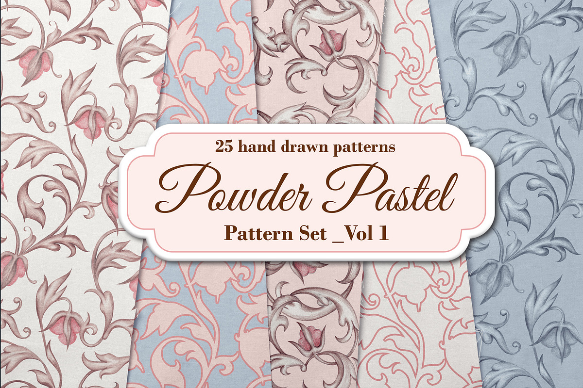 Powder Pastel Pattern Set Part 1, a Pattern Graphic by L- design studio (Photo 1 of 9)