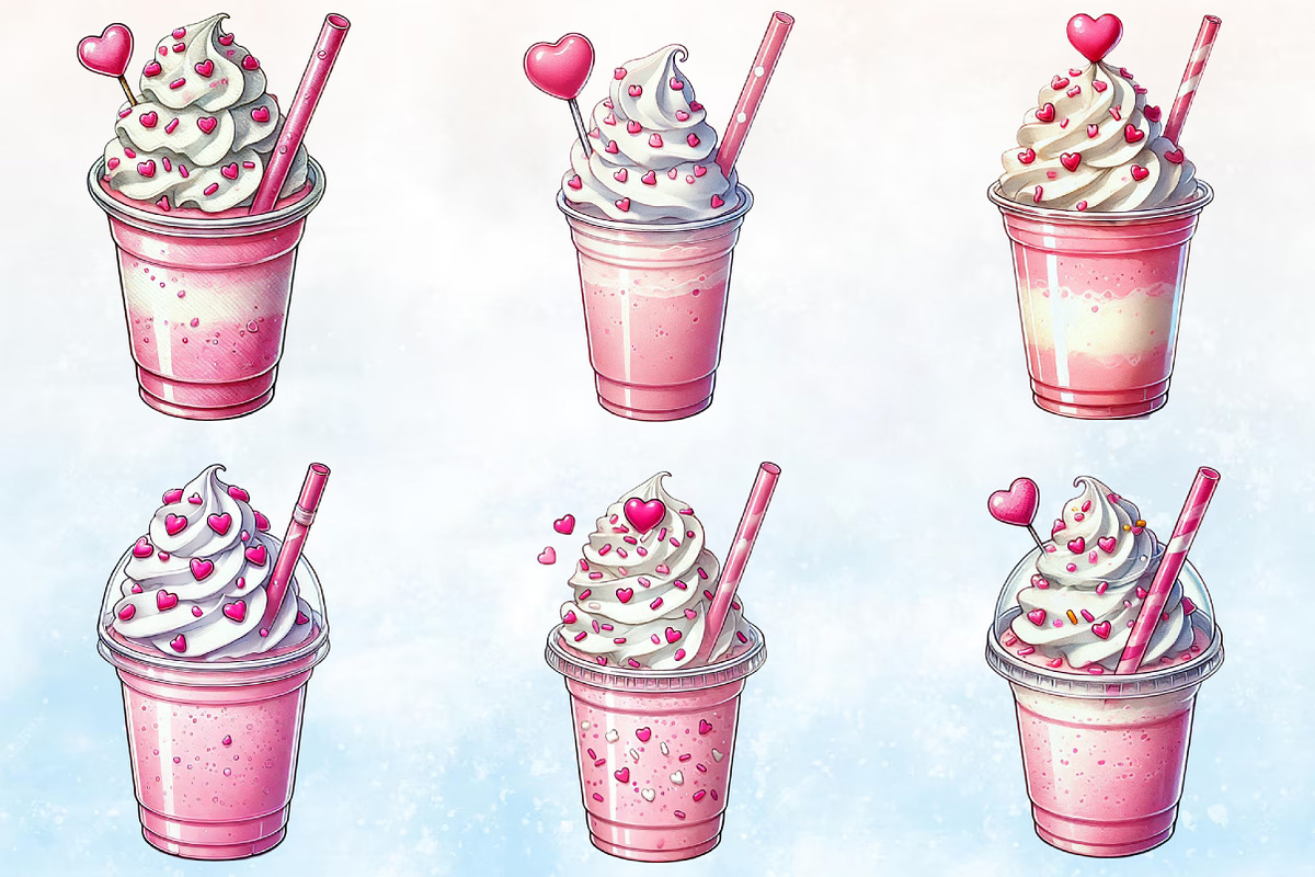 Pink Valentine Coffee Cup Clipart Bu, a Seasonal Illustration by Rose Art (Photo 2 of 4)