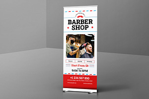 Simple Barbershop Roll Up Banner