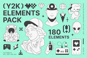 Y2K Illustrations and Elements Set, an Object Illustration by Vasya Kobelev