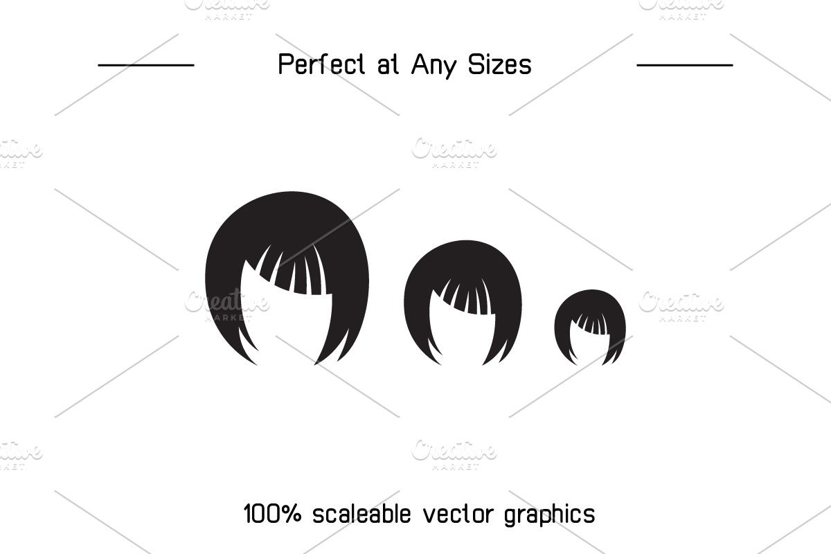 Female and Male Hairstyle Set, a Person Illustration by Designfour (Photo 7 of 7)
