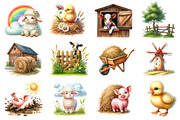 Cute farm animals clipart, an Illustration by CreationArt (Thumbnail 2 of 5)