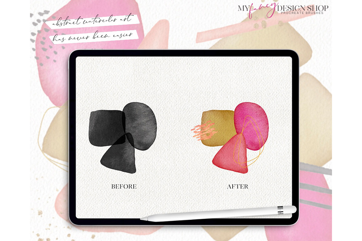 Procreate Abstract Watercolor Set, a Brush Add-On by My Fancy Design Shop (Photo 2 of 14)
