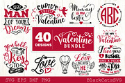 Valentines Day SVG bundle 40 designs, an Illustration by BlackCatsMedia (Thumbnail 3 of 6)
