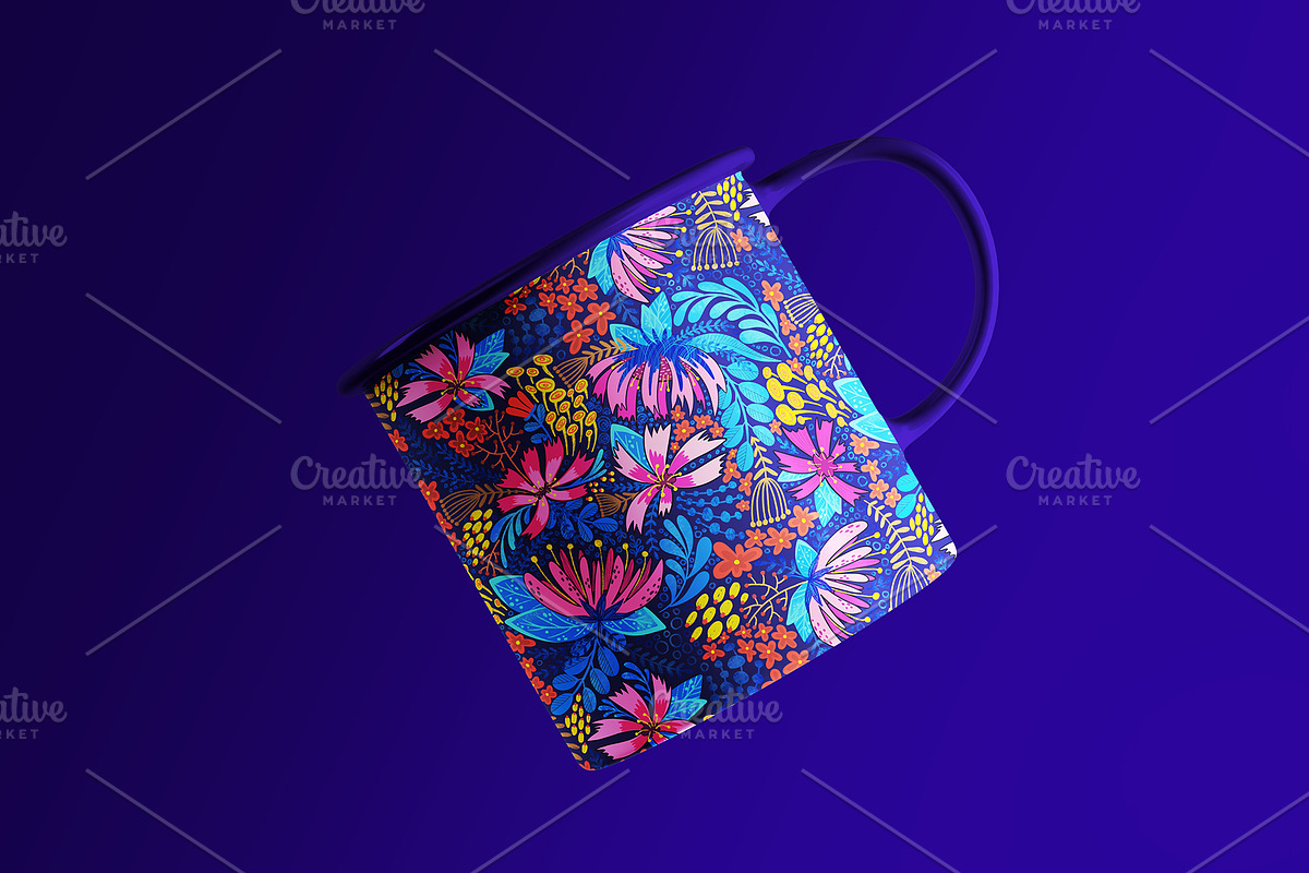 Bright flowers seamless pattern, a Pattern Graphic by palllna (Photo 6 of 7)