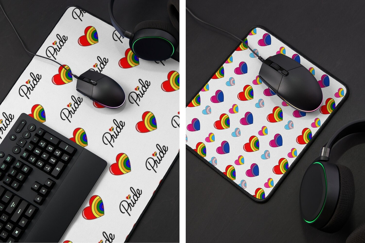 Celebrate Pride: Rainbow & Heart, a Pattern Graphic by Elatedowl (Photo 7 of 11)