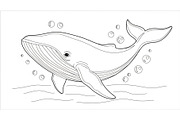 Whale Line Art Vector Bundle, an Illustration by yasushie (Thumbnail 2 of 51)