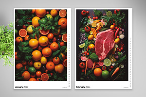 Minimalist Food 2024 Calendar