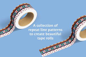 Folk Tape Washi Tape Vector Patterns