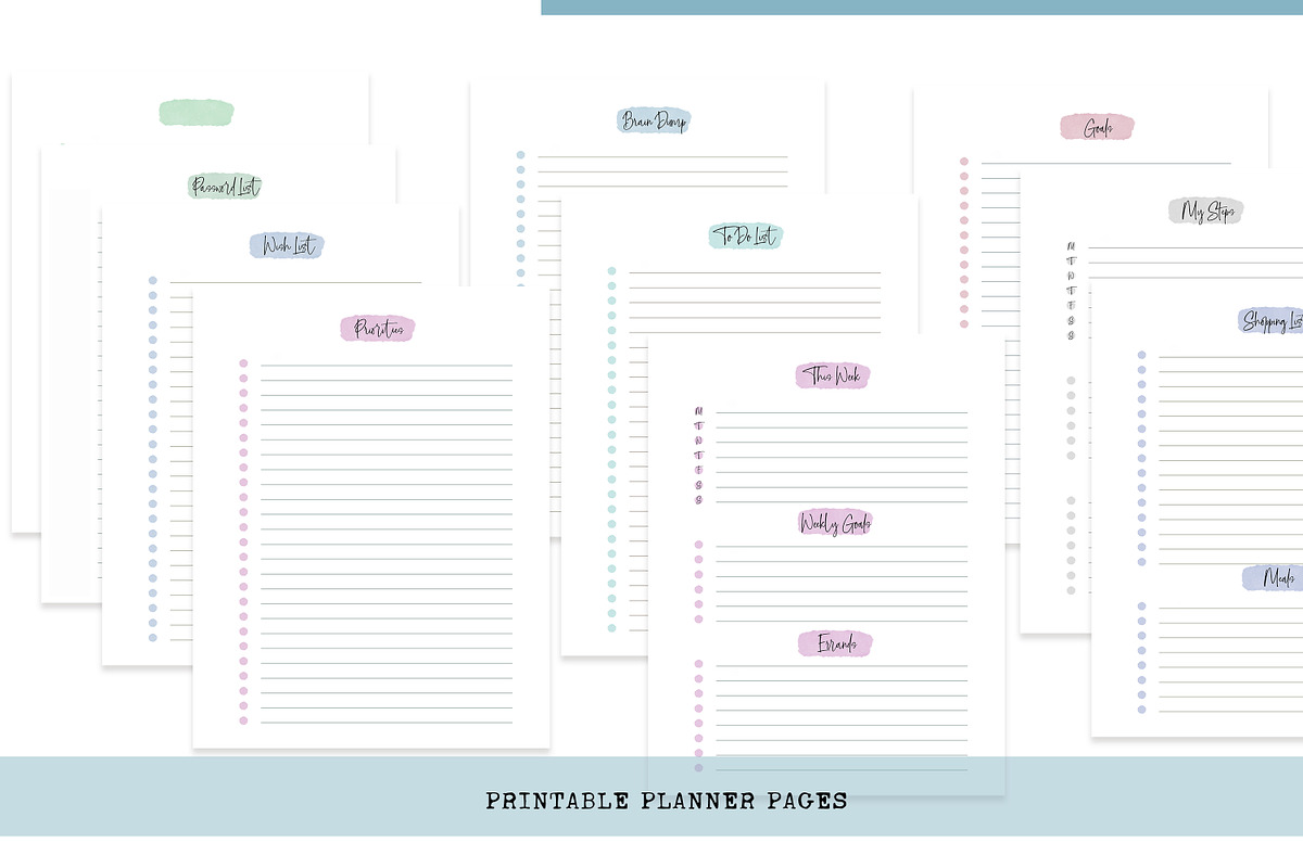 Pretty Printable Planner Pages, a Templates & Theme by DailyMiracleDigitals,LLC (Photo 1 of 5)