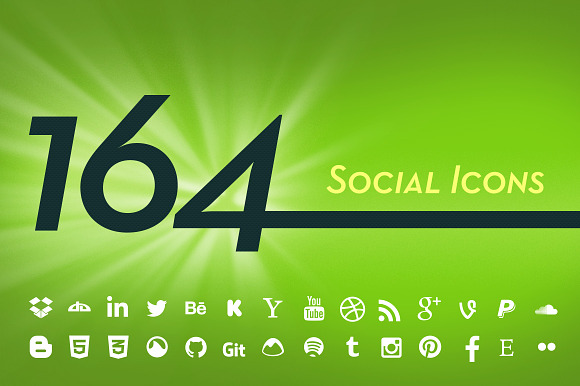 164 Vector Social Icons preview 5