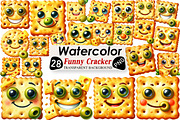 Funny Cracker Watercolor Clipart, an Illustration by Black Bird Studio (Thumbnail 1 of 6)