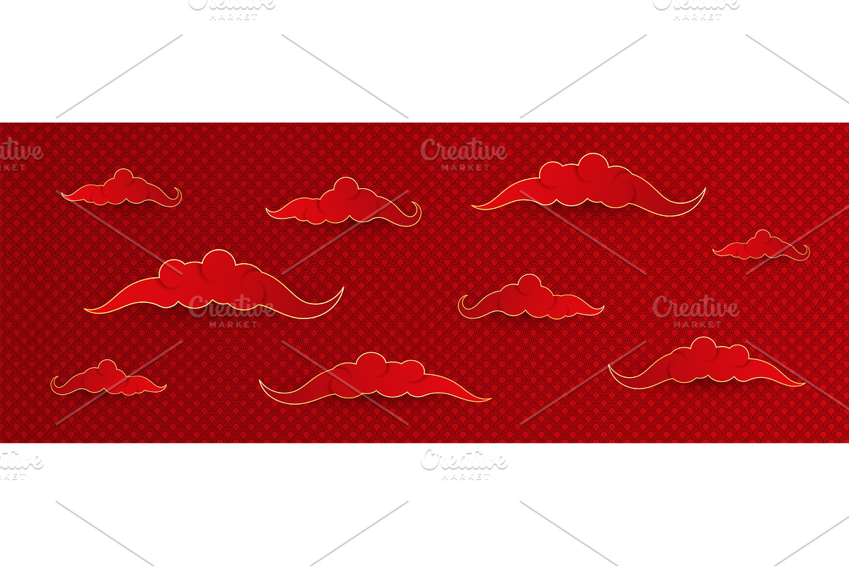 Chinese clouds pattern. Realistic, a Texture Illustration by Stock-Smart-Start