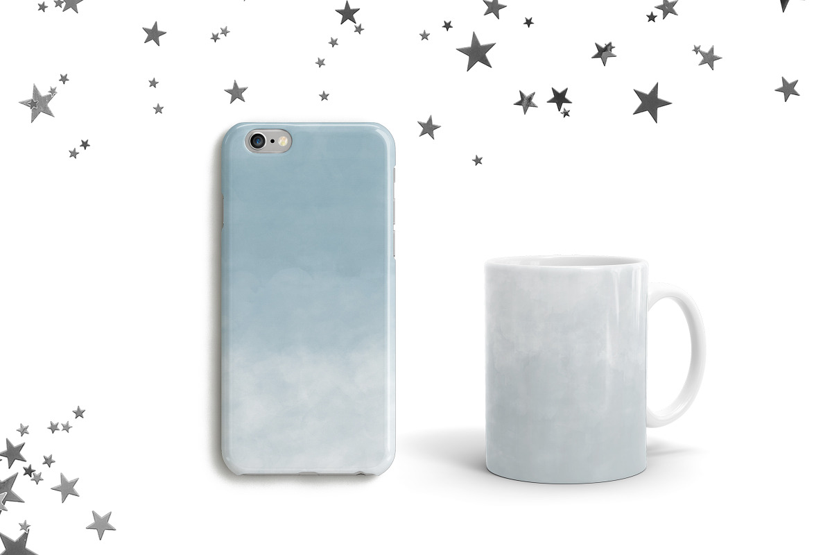 Grey Ombre Watercolor Backgrounds, a Texture Graphic by KitsPix (Photo 3 of 4)