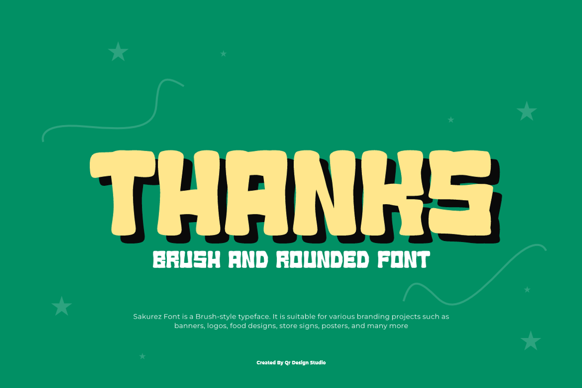 Sakurez - Round Brush Font, a Sans Serif Font by QR Design Studio (Photo 7 of 7)