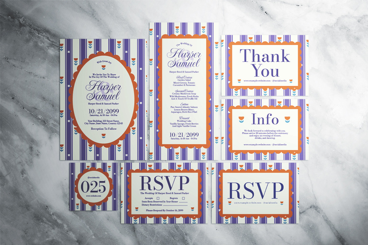 Floral Pattern Wedding Invitation, an Invitation Template by The Good Store (Photo 1 of 4)