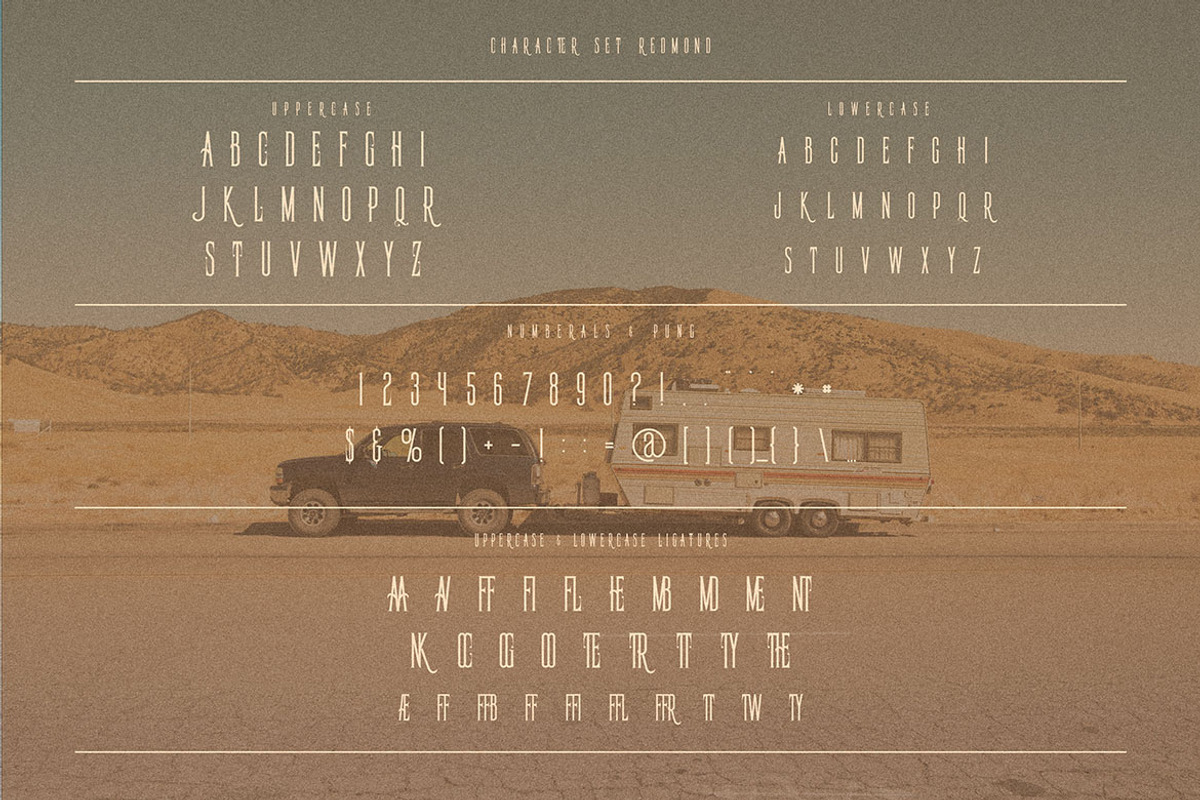 Redmond Vintage Condensed Font, a Serif Font by JumboDesign (Photo 3 of 7)