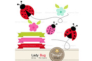 Spring Lady Bug Digital Paper Clipar, a Pattern Graphic by JennyL Designs (Thumbnail 2 of 4)