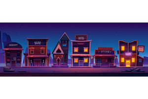 Vector Western Town With Old