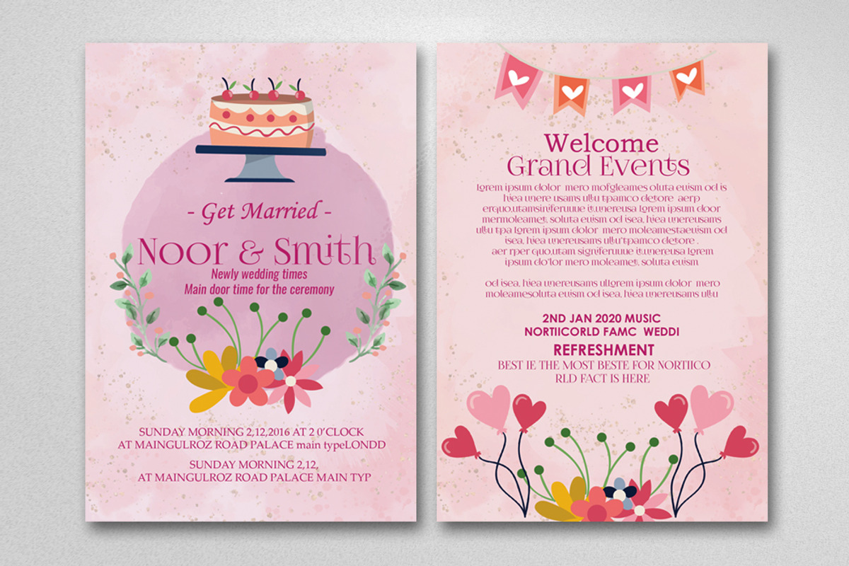 Double Sided Wedding Invitation Card, a Flyer Template by Business Flyers (Photo 2 of 2)