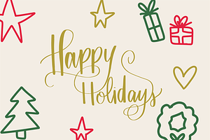 Holiday And Christmas Vector Wording