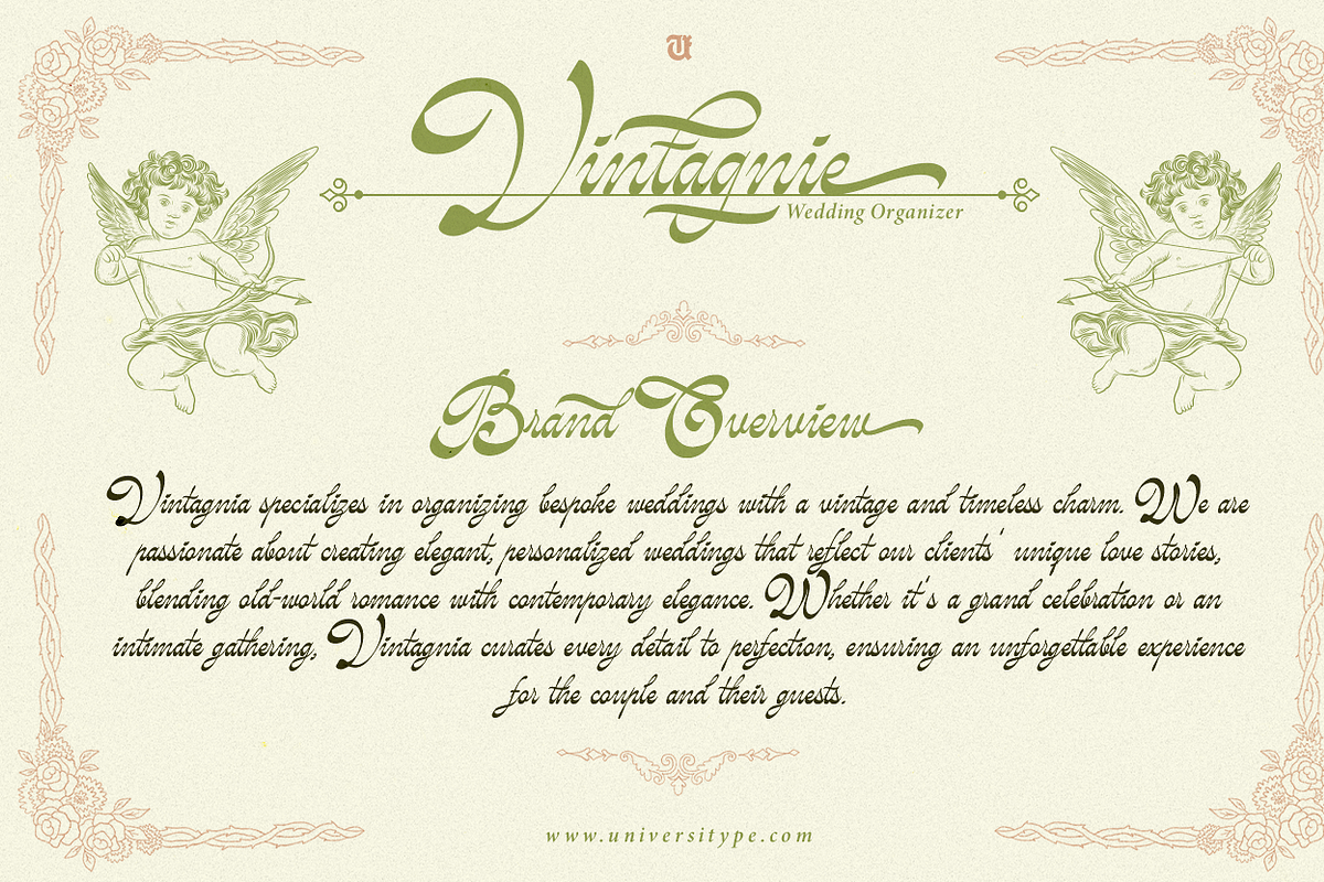 UT Vintagnie - A Wedding Script Font, a Script Font by Universitype (Photo 8 of 12)