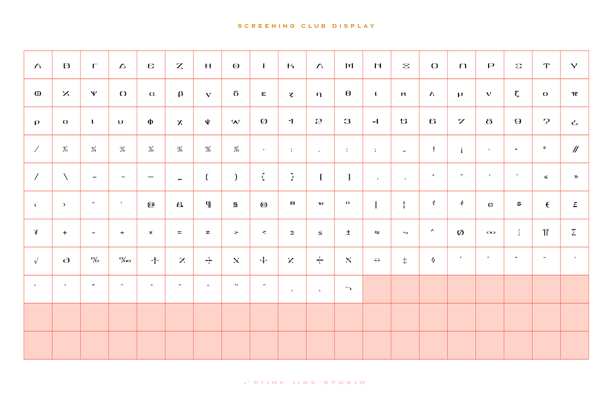 Screening Club Display, a Sans Serif Font by PiiNK iiNK STUDiO (Photo 5 of 12)