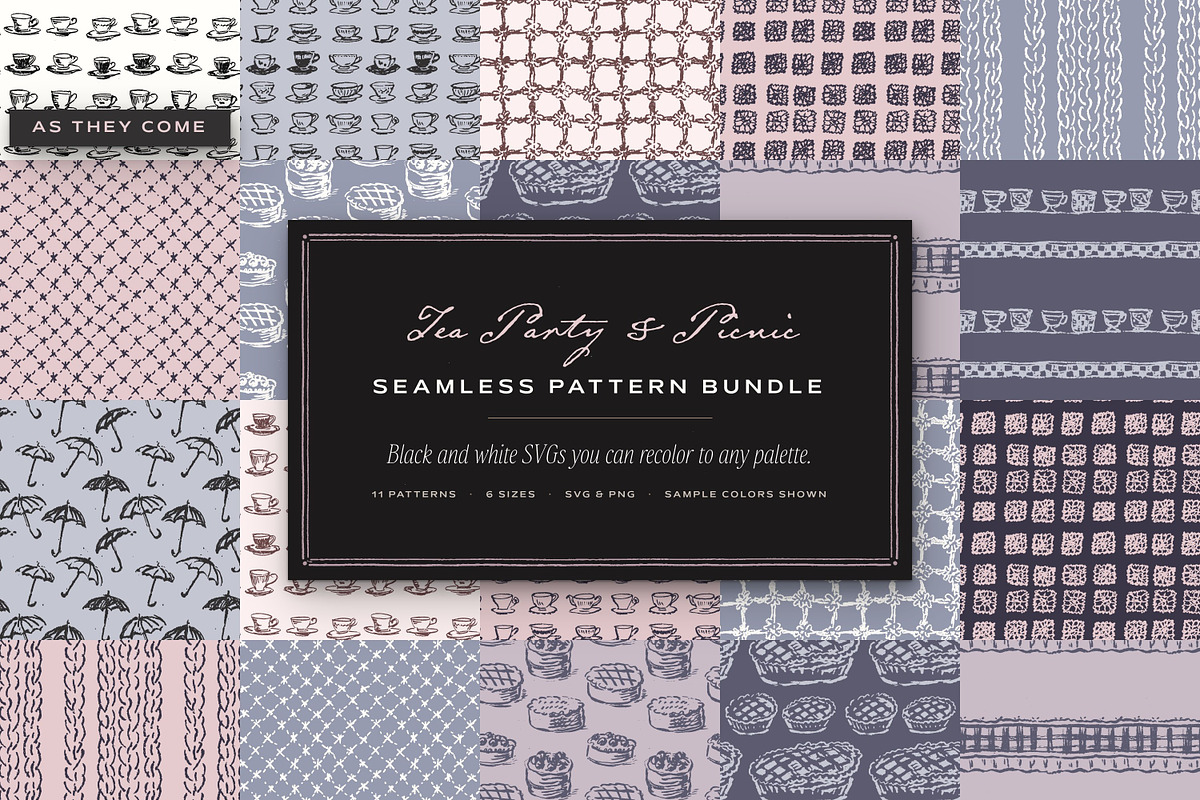 Tea Party & Picnic Seamless Patterns, a Pattern Graphic by The October Creative (Photo 1 of 12)