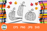 Pumpkin coloring pages for adult, an Illustration by Olha ZS (Thumbnail 1 of 4)