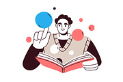 Readers with books concepts set, a Person Illustration by Good Studio (Thumbnail 2 of 15)