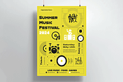 Music Festival Poster Template, a Flyer Template by MightyDesign (Thumbnail 1 of 8)