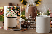Rustic Christmas Mug Bundle 400 JPG, a Cups & Container Mockup by KennedyStudio (Thumbnail 9 of 11)