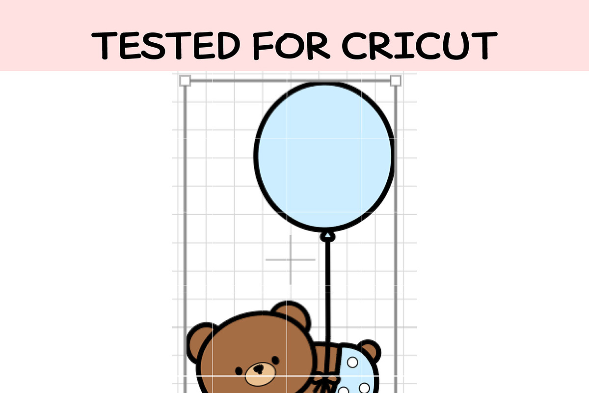 Cute Baby Bear with Balloon SVG, an Illustration by TheHitShop (Photo 4 of 7)
