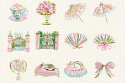 Romantic Chateau Watercolor Clipart, an Illustration by DreamCafeArt (Thumbnail 3 of 6)